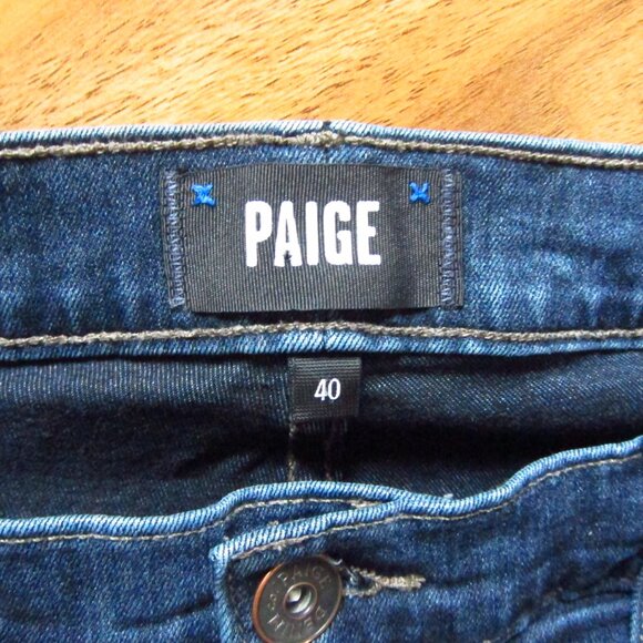 Mens PAIGE Federal Slim Straight Leg Dark Wash Jeans size 40 X 30 - Picture 5 of 9